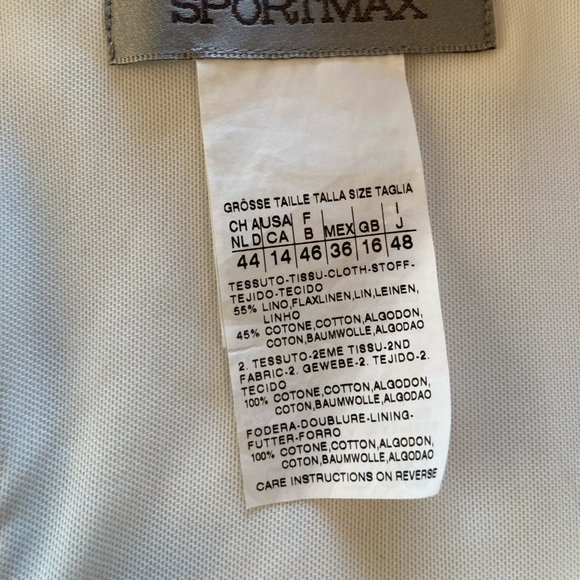 Authentic MaxMara ivory linen/cotton dress, size 8-10 - Picture 14 of 14